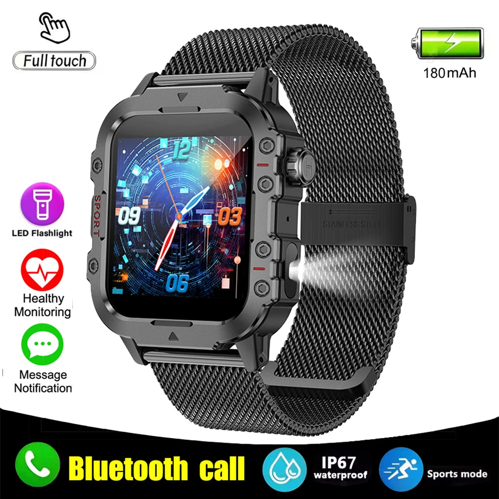 2026 New Military Smart Watch Men IP67 3ATM Outdoor