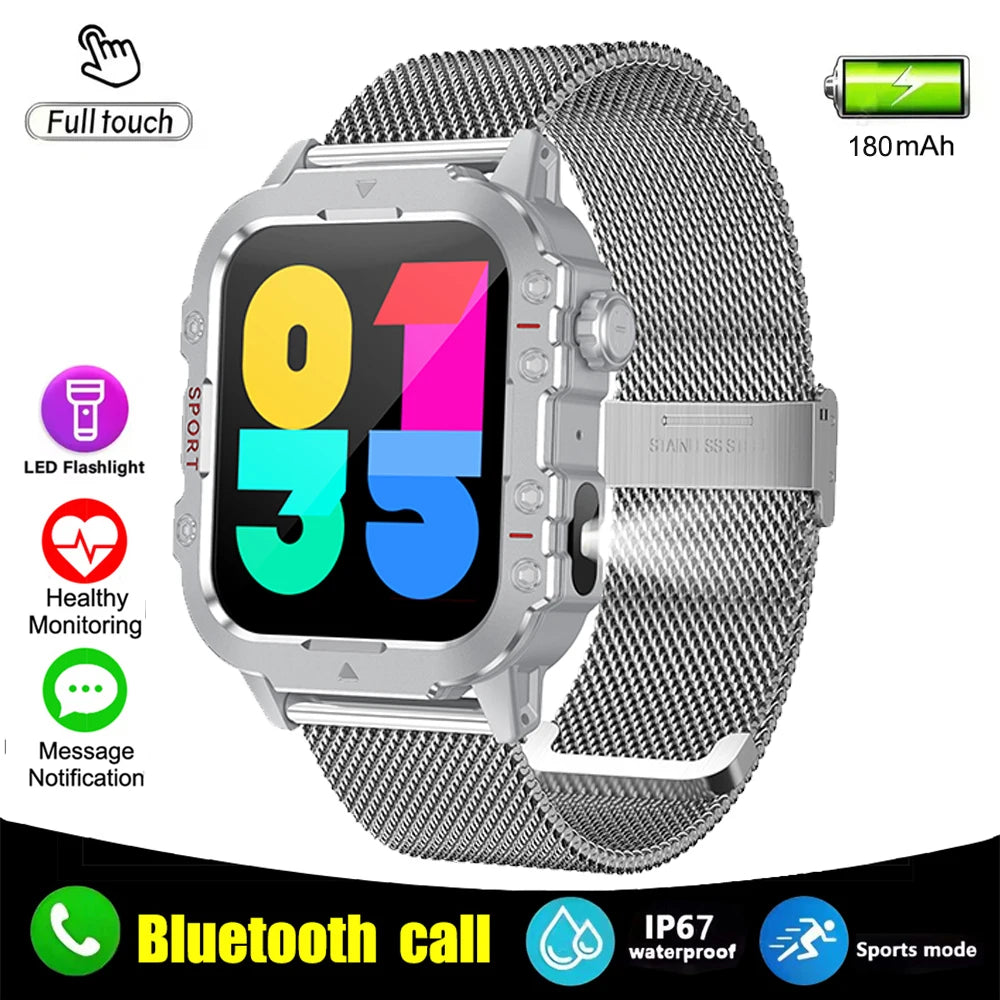 2026 New Military Smart Watch Men IP67 3ATM Outdoor