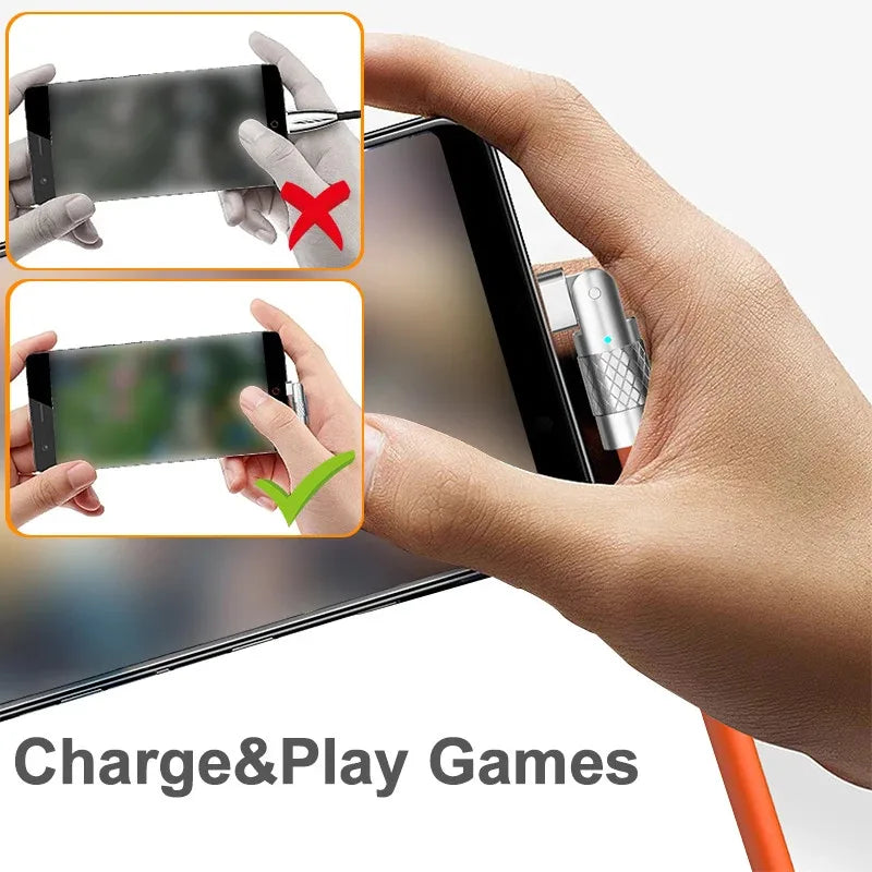 120W 7A USB-C Fast Charging Cable — 180° Rotating Elbow, Braided & Tangle-Free