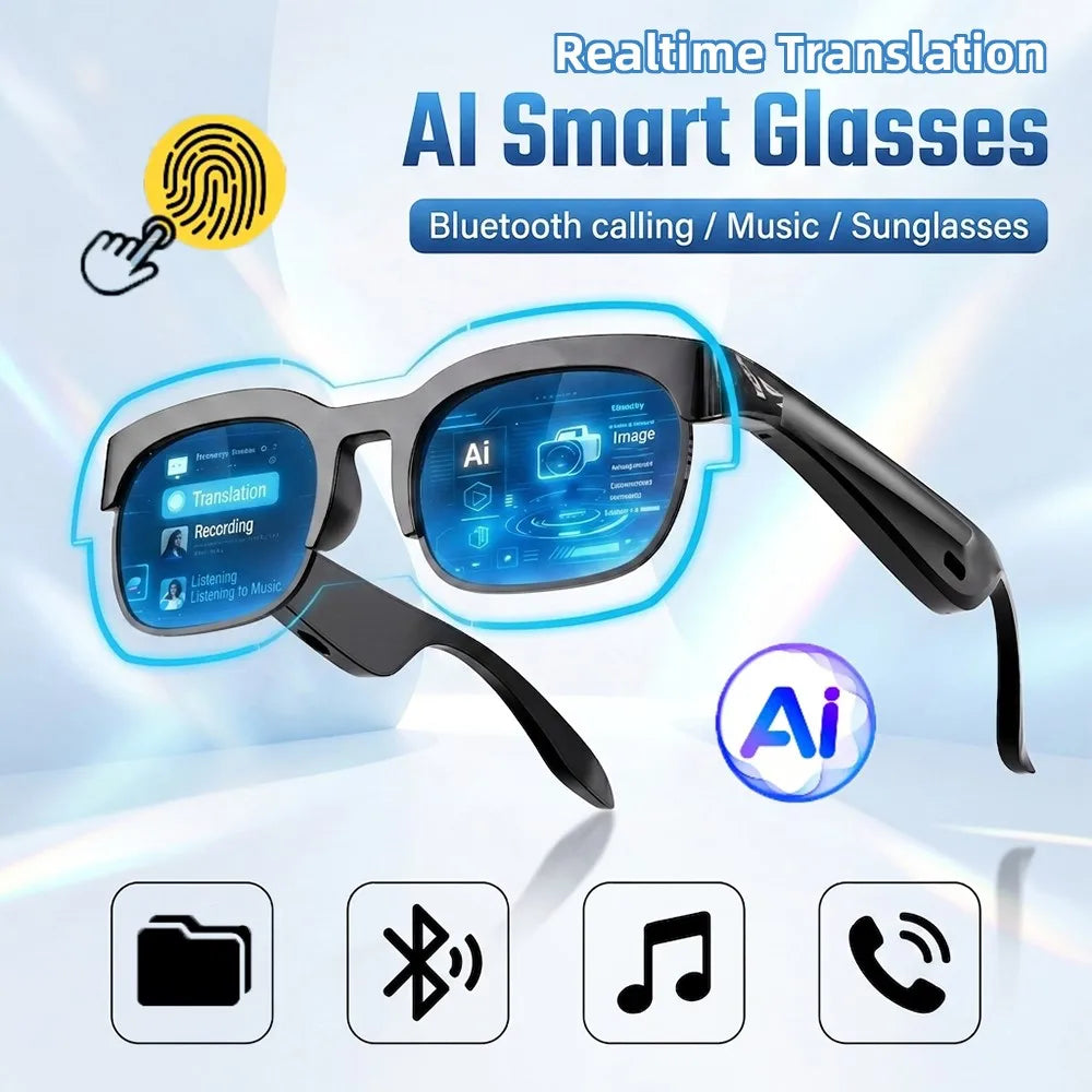 AI Smart Glasses — Bluetooth Calling, Music, UV400 & AI Translation